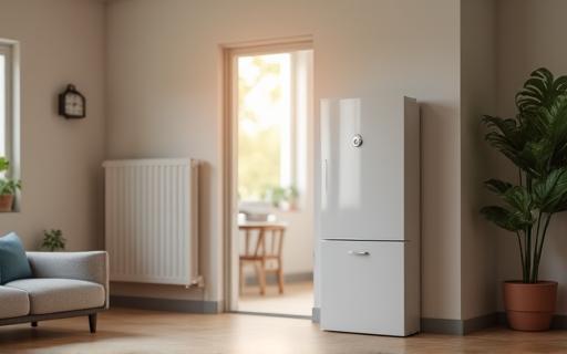 Residential home with focus on a modern boiler